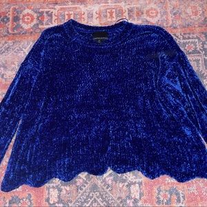 Cynthia Rowley Bright Blue Velvet Sweater